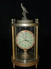 295g Ancient Chinese Handcrafted Brass Exquisite Eagle clock statues gift s110