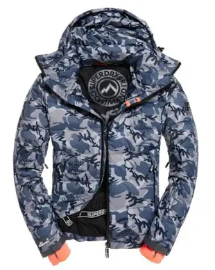 跩狗嚴選 極度乾燥 防水 羽絨 Superdry Snow 男款 零下防寒保暖 透氣科技布料 連帽可拆 滑雪夾克 羽絨衣 風衣 外套 情侶款 雪衣 藍迷彩 黑冰迷彩