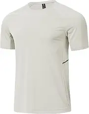 [BGOWATU] Men's Athletic T-Shirt Dry Fit Gym Shirts Workout Short Sleeve Quick Dry Running Sports Tops Wicking Moisture