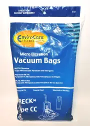 Envirocare Technologies 8 Pk Micro Filtration Vacuum Bags for Oreck Type CC, NEW