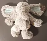 Demdaco Elephant Soft Blue 10" Luxurious Plush Stuffed Animal Rattle Toy