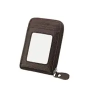 Men's Genuine Leather Card Wallet Slim Money Card Holder Minimalist Mini Bifold Wallet, Brown