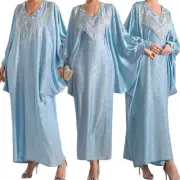 New Muslim Abaya Tassel Kaftan Loose Maxi Dress Batwing Sleeve Gown Caftan Robe