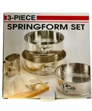 Springform 3 piece Cake Pan Set Stainless Steel 9” 10” 10.5”