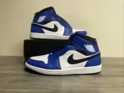 Nike Air Jordan 1 Mid Shoes Game Royal Black White DQ8426-402 Men's Size 11.5