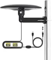 Omni Directional Digital TV Antenna for Smart TV Outdoor Long Range 160+ Miles, Best Clear HD 4K TV Antenna for Attic RV, Amplifier, 32ft Coaxial Cable