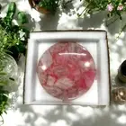 Elegance Rose Quartz Coffee End Table Top Crystal Stone Handmade Art Cafe Decor