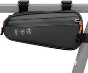Danuosie Bike Frame Bag, Waterproof Bicycle Triangle Bag with Two Side Pockets, Bike Tube Storage Pouch for Mountain Road Bike Trip, 1.2L Capacity, Black