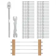 VEVOR 51 Pack Cable Railing Swage Threaded Stud Tension End Fitting Terminal for 3.2mm Deck Cable Railing, T316 Stainless Steel, Cable Railing Tension