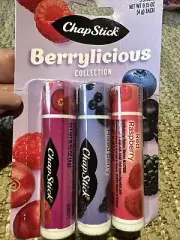 Chapstick Berrylicious 3 Sticks Red Raspberry, Mixed Berry, Cranberry Raspberry