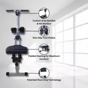 Iron Bar Rowing Machine with LCD Monitor Tracking Full Body Core Workout Fitness