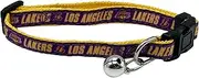 NBA LA LAKERS CAT COLLAR Adjustable Break-away COLLAR for CATS with Licensed Team Name & Logo. Cute & Fashionable Basketball Sports Cat Collar with Metal Jingle Bell