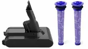 Battery for Dyson V7 Battery SV11 For All V7 Vacuums Animal Motorhead Pro Origin Total Clean Trigger + 2 Pre Filters