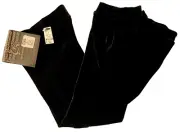 GK DANCE CHILD SMALL BLACK SMOOTH VELVET CUFFED JAZZ DRESS PANTS SZ S NWT!