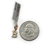 New DAVID YURMAN 8mm Petite Gold & Enamel B Initial Pendant Charm Enhancer