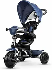 Q Play Cosy 4 In1 Kids Children Tricycle Toddler Stroller Trike Bike Ride-On Toy (Blue)