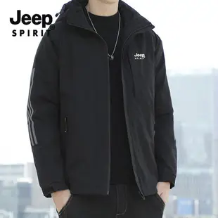 JEEP SPIRIT 正品羽絨服男中長款戶外冬季加厚保暖男士外套23新款「新年特惠」