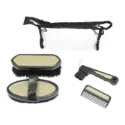 Eureka - Gold Sparkles Grooming Set 4pc Brush Hoof Pick Comb Free Carry Bag