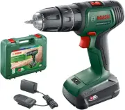 Bosch 18V Cordless Hammer Drill / Driver With 1.5Ah Battery and Case, 2 Speed