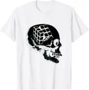 Rubix Rubiks Rubics Cube Skull Mind Puzzle Problem Solver T-Shirt Hoodie