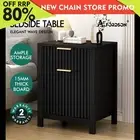 ALFORDSON Bedside Table Nightstand Side Storage 2 Drawers Cabinet Black