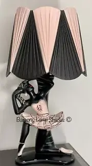*NEW DESIGN* PLASTIC RIBBON PINK & BLACK LAMPSHADE for BARSONY LADY LAMP