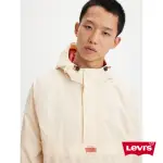 【LEVIS 官方旗艦】男款 OVERSIZE寬鬆版半開襟連帽風衣外套 / 機能抽繩設計 海沙白 熱賣單品 A4420-0003