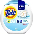 Tide PODS Free & Gentle Laundry Detergent Soap PODS, 81 Count Laundry Pacs