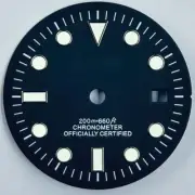 Black 32mm Luminous Diving Watch Dial Green GMT Modified for NH34 Movement