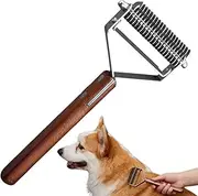 Pet Deshedding Brush - Cat Hair Dematting Shedding Brush - Hair Grooming Tool with Rounded Ends for Dogs, Cats, Rabbits, and Other Pets