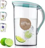 Berglander Fridge Door Water Pitcher with Lid Perfect for Making Tea, Juice and Cold Drink, 71 OZ Water Jug Made of Clear PET, No Smell Clear Fiber Glass Carafe BPA Free