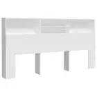 Wooden Headboard with Bed Storage Shelf Rack Head Bedhead White King Size 200cm