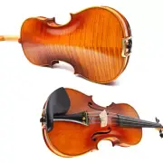4/4 Full Size Hand Made Flame Maple Ebony Fittings Violin with Carrying Case
