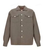 Marni Button Down Houndstooth Jacket IT52 Green