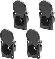 XMSJSIY 5.5 x 2.1 mm DC Power Jack Socket 12 V 3 A DC Female Panel Mount Connector Adapter with Waterproof Cap for Audio Video DIY – 4 Pieces