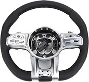Half Perforated leather White Cover Steering Wheel，Compatible With Mercedes Benz G63 W204 W205 W211 W212 W213 GLA X156 GLC X253