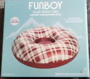 Funboy Plaid Snow Tube Luxury Inflatable Sled Holds 250lbs
