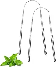 2 Pack Tongue Scraper,stainless Steel Tongue Cleaners,Tongue Scraper for Adults and Kids, Reduce Bad Breath and Fresh Breath(Silver), 2 Pack Silver U-shaped