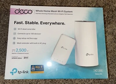 New TP-link deco E3 Whole Home Mesh Wi-Fi System AC1200 SEALED