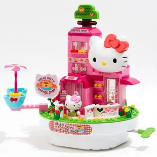 正版HelloKitty凱蒂貓音樂盒拼插積木益智玩具女孩兒童圣誕節禮物