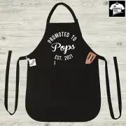 Pops EST Apron New Grandpa Chef Papa Grandfather Fathers Day Christmas Gift