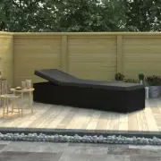 Outdoor Sun Lounger With Cushion Deluxe Patio Chaise Lounge Garden Pool Sunbed