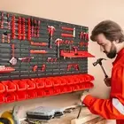 VEVOR Wall Mounted Storage Bins Small Parts Organizer Garage Tool Rack 30 Bins