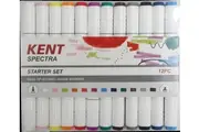 12pc Kent Spectra Graphic Markers Brush Chisel Nib Drawing Design Starter Set