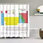 Chemical Periodic Table Stripe Polyester 1.8m Long Fabric Bath Shower Curtain