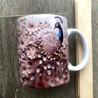 3D Peacock Ceramic Mug, Handmade 11oz Coffee Mug, Flower Mug, Factory Seconds