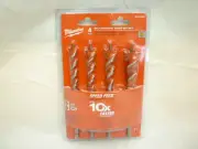 NEW MILWAUKEE 48-13-0400 4 PC WOOD BORING DRILL BIT SET W SPEED FEED