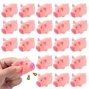 Miniature Pig Figurines 20 Pcs, Cute Pink Piggy Toy Figures Cake Toppers for Fairy Garden Decor Christmas Desk Decoration