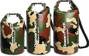 [zolyet] 5L/10L/15L Dry Bag Roll Up Dry Sack Large Bucket Bag for Camping Drifting Swimming Camouflage