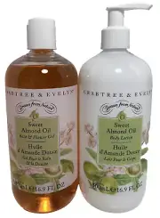 Crabtree & Evelyn Sweet Almond Oil Shower Gel And Lotion-16.9 oz-